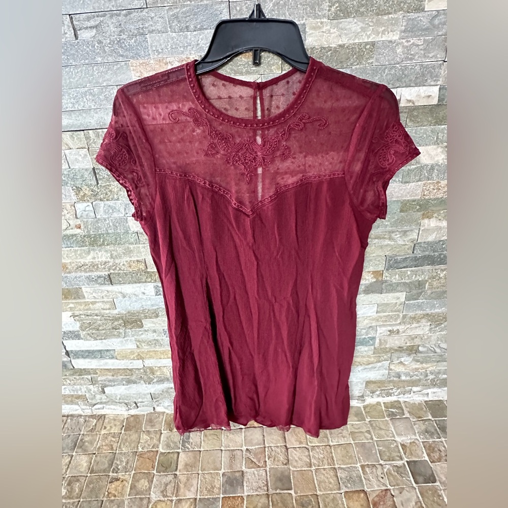 City triangles Elegant Burgundy Lace Dress - Picture 4 of 5